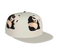 YzgWjBhd Jolie casquette de baseball imprimée chien Shiba Inu, chapeaux à bord plat pour hommes et femmes, chapeaux snapback réglables amusants, Adorable petit panda, taille unique