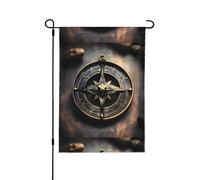 YzgWjBhd Magical Design Drapeau vertical double face avec runes nordiques et boussole - Pour printemps et été - Décoration saisonnière - 31,8 x 45,7 cm