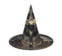 YzgWjBhd Magical Design Lot de 2 chapeaux de sorcière d'Halloween avec runes nordiques et boussole pour décoration intérieure et extérieure
