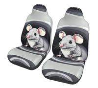 YzgWjBhd Mouse in The Hole Lot de 2 housses de siège de voiture de qualité supérieure - Confortables - Sièges avant imprimés pour berline, VUS, camion