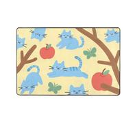 YzgWjBhd Paillasson imprimé chat mignon, antidérapant pour extérieur et intérieur, tapis de sol amusant en mousse à mémoire de forme, 91,4 x 61 cm