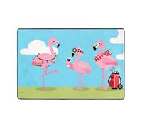 YzgWjBhd Paillasson imprimé flamant rose, antidérapant pour extérieur et intérieur, tapis de sol amusant en mousse à mémoire de forme, 91,4 x 61 cm