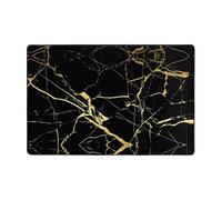 YzgWjBhd Paillasson imprimé marbre noir et doré, antidérapant pour extérieur et intérieur, tapis de sol amusant en mousse à mémoire de forme, 182,9 x 121,9 cm