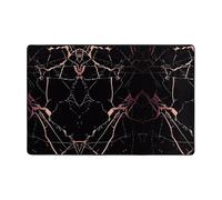 YzgWjBhd Paillasson imprimé marbre noir et or rose avec imprimé complet, antidérapant pour extérieur et intérieur, tapis de sol amusant en mousse à mémoire de forme, 91,4 x 61 cm