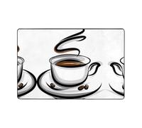 YzgWjBhd Paillasson imprimé tasse à café et grains de café, tapis antidérapant pour extérieur et intérieur, tapis de sol amusant en mousse à mémoire de forme, 91,4 x 61 cm