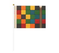 YzgWjBhd Petits drapeaux sur bâton, blocs imprimés à main, mini drapeau amusant pour décoration de vacances