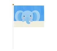 YzgWjBhd Petits drapeaux sur bâton, drapeau imprimé éléphant bleu, mini drapeau amusant pour décoration de vacances
