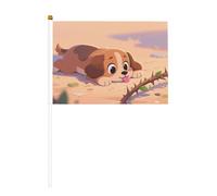 YzgWjBhd Petits drapeaux sur bâton, drapeau imprimé petit chien, mini drapeau amusant pour décoration de vacances