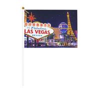 YzgWjBhd Petits drapeaux sur bâton, drapeau imprimé ville nocturne de Las Vegas, mini drapeau amusant pour décoration de vacances