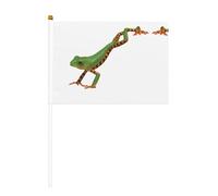 YzgWjBhd Petits drapeaux sur bâton, grenouille sautante, drapeau à main imprimé, mini drapeau amusant pour décoration de vacances