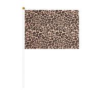 YzgWjBhd Petits drapeaux sur bâton, nouveau drapeau imprimé léopard, mini drapeau amusant pour décoration de vacances