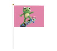 YzgWjBhd Petits drapeaux sur bâton, planche à roulettes grenouille imprimé drapeau à main, mini drapeau amusant pour décoration de vacances