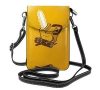 YzgWjBhd Petits sacs à bandoulière mignons pour tronçonneuse, sac à main imprimé pour téléphone portable avec fentes pour cartes, sac à main d'épaule avec sangle, noir, taille unique