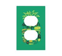 YzgWjBhd Plaques murales pour prises électriques, citation imprimée ananas psychique, couvertures incassables en polycarbonate, dimensions 7,7 x 12,7 x 0,5 cm