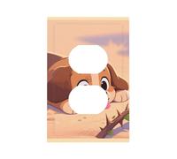 YzgWjBhd Plaques murales pour prises électriques - Couvertures en polycarbonate incassable - Imprimé petit chien - Dimensions (L x H x l) : 7,7 x 12,7 x 0,5 cm