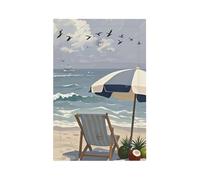 YzgWjBhd Plaques murales pour prises électriques, couvertures en polycarbonate incassables imprimées bord de mer, dimensions 7,7 x 12,7 x 0,5 cm