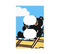 YzgWjBhd Plaques murales pour prises électriques, motif ours noir, couvertures incassables en polycarbonate, dimensions 7,7 x 12,7 x 0,5 cm
