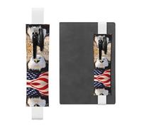 YzgWjBhd Porte-stylo à bande élastique réglable, motif aigle à tête blanche patriotique avec drapeau américain pour carnet, journal, pochette à stylo imprimée, pinces à crayons pour cadeau