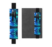 YzgWjBhd Porte-stylo avec bande élastique réglable, joli porte-stylo aurore boréale pour ordinateur portable, journal, pochette à stylo imprimée, pinces à crayons pour cadeau, Noir/blanc, TAILLE