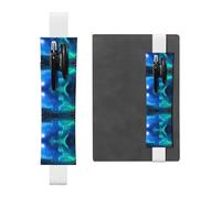 YzgWjBhd Porte-stylo avec bande élastique réglable, joli porte-stylo aurore boréale pour ordinateur portable, journal, pochette à stylo imprimée, pinces à crayons pour cadeau, Blanc, TAILLE UNIQUE