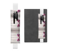 YzgWjBhd Porte-stylo avec bande élastique réglable, joli porte-stylo orchidée pour ordinateur portable, journal, pochette à stylo imprimée, pinces à crayons pour cadeau