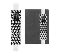 YzgWjBhd Porte-stylo avec bande élastique réglable, motif fantôme mignon pour carnet de notes, journal intime, stylo imprimé avec clip pour cadeau, Blanc, Taglia Unica