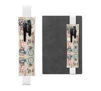 YzgWjBhd Porte-stylo réglable avec bande élastique pour carnet de notes, porte-stylo motif Tour Eiffel pour ordinateur portable, journal, pochette à stylo imprimée, pinces à crayons pour cadeau, Blanc