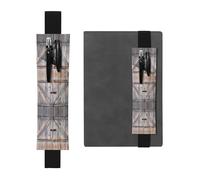 YzgWjBhd Porte-stylo réglable avec bande élastique pour ordinateur portable, porte-stylo en bois de grange de campagne pour carnet, journal, pochette à stylo imprimée, pinces à crayons pour cadeau