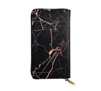 YzgWjBhd Portefeuille imprimé pour femme, grand portefeuille pour cartes de crédit, joli portefeuille multi-poches marbré noir or rose