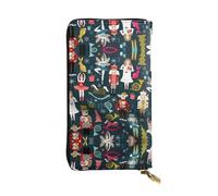 YzgWjBhd Portefeuille imprimé pour femme, grand portefeuille pour cartes de crédit, motif casse-noisette, danse de Noël, sac à main long, noir, taille unique
