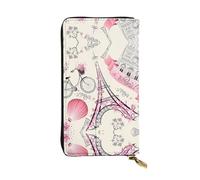 YzgWjBhd Portefeuille imprimé pour femme, grand portefeuille romantique avec porte-cartes de crédit, joli sac à main long, noir, taille unique