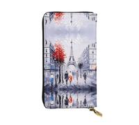 YzgWjBhd Portefeuille imprimé pour femme, motif arbre de la ville de Paris, tour Eiffel, grand portefeuille pour cartes de crédit, joli sac à main multi-poches