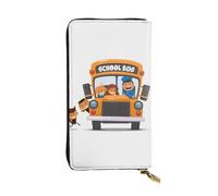 YzgWjBhd Portefeuille imprimé pour femme, motif bus scolaire, grand portefeuille pour cartes de crédit, joli sac à main multi-poches