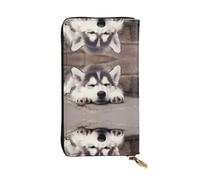YzgWjBhd Portefeuille imprimé pour femme, motif chien husky, grand portefeuille pour cartes de crédit, joli sac à main multi-poches