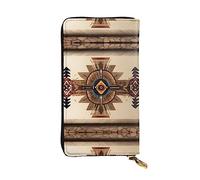 YzgWjBhd Portefeuille imprimé pour femme, peinture amérindienne, grand porte-cartes de crédit, joli sac à main multi-poches