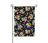 YzgWjBhd Puzzle de sensibilisation à l'autisme, drapeau vertical double face, drapeau de maison en forme de cœur, de qualité supérieure, grand drapeau de maison pour le printemps et l'été, décoration