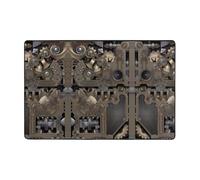 YzgWjBhd Tapis de porte imprimé d'engrenages mécaniques Steampunk - Antidérapant - Extérieur et intérieur - Tapis de sol amusant en mousse à mémoire de forme - 91,4 x 61 cm