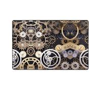 YzgWjBhd Tapis de porte imprimé d'engrenages mécaniques Steampunk - Antidérapant - Extérieur et intérieur - Tapis de sol amusant en mousse à mémoire de forme - 91,4 x 61 cm
