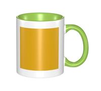 YzgWjBhd Tasse à café en céramique avec poignée - Imprimé jaune moutarde - Tasse à café cylindrique amusante pour café, thé, cappuccino, cacao (vert)
