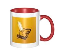 YzgWjBhd Tasse à café en céramique avec poignée - Motif scie à chaîne qui pleure - Tasse à café cylindrique amusante pour café, thé, cappuccino, cacao (rouge)