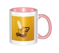 YzgWjBhd Tasse à café en céramique avec poignée - Motif scie à chaîne qui pleure - Tasse à café cylindrique amusante pour café, thé, cappuccino, cacao (rose)