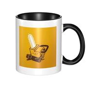 YzgWjBhd Tasse à café en céramique avec poignée - Motif scie à chaîne qui pleure - Tasse à café cylindrique amusante pour café, thé, cappuccino, cacao (noir)