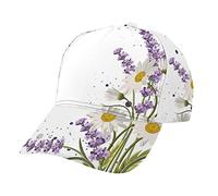 YZHYWJFF Casquette de baseball réglable avec imprimé lavande et marguerites pour homme et femme - Unisexe quatre saisons