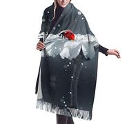 YZHYWJFF - Écharpe en cachemire imprimée coccinelle sur marguerite - Accessoire pour femme - Châle pashmina, écharpe d'hiver, grande taille, cadeaux pour femme