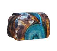 YZHYWJFF Magnifique trousse à double clapet avec 2 poches zippées, parfaite pour l'école, les croquis et les voyages, Noir , Taille unique, Trousse de maquillage