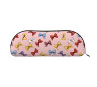 YZHYWJFF Petit sac de rangement semi-circulaire en cuir imprimé avec nœud ruban, convient pour l'école, le travail et les voyages d'affaires, doré, Taille unique, Trousse de toilette