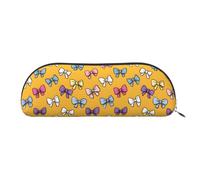 YZHYWJFF Petit sac de rangement semi-circulaire en cuir imprimé avec nœud ruban, convient pour l'école, le travail et les voyages d'affaires, Argenté., Taille unique, Trousse de toilette