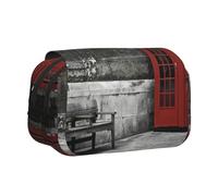 YZHYWJFF Phone Booth in London Streets Trousse à stylos à double clapet avec 2 poches zippées, parfaite pour l'école, les croquis et les voyages, Noir , Taille unique, Trousse de maquillage