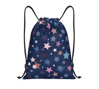 YZHYWJFF Poche légère avec cordon de serrage et bretelles réglables avec étoiles à cinq points, Noir , S
