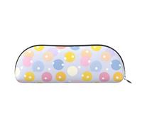 YZHYWJFF Sac de rangement semi-circulaire en cuir imprimé à pois pastel, adapté pour l'école, le travail et les voyages d'affaires, Argenté., Taille unique, Trousse de toilette